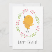 ハッピーイースターかわいいシックフローラ卵リースカード シーズンカード (正面)