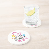 ハッピーイースターかわいいバニーとイースターエッグ コースター (側面)