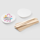 ハッピーイースターかわいいバニーとイースターエッグ ハンドファン (組立なし)