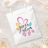 ハッピーイースターかわいいバニーとイースターエッグ フェイバーバッグ (クリップ留めされた状態)