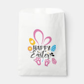 ハッピーイースターかわいいバニーとイースターエッグ フェイバーバッグ (正面)