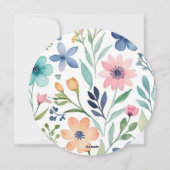 ハッピーイースターかわいいバニーと花パーソナライズされた シーズンカード (裏面)