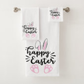 ハッピーイースターかわいいバニーの耳と足 バスタオルセット (インサイチュ)