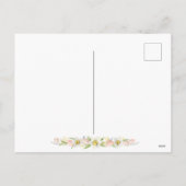 ハッピーイースターかわいいバニーイヤーウォーターカラーフラワー シーズンポストカード (裏面)