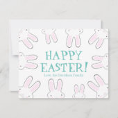 ハッピーイースターかわいいバニーカスタム文字おもしろい シーズンカード (正面)