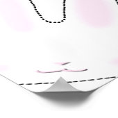 ハッピーイースターかわいいバニーカスタム文字おもしろい ポスター (角)