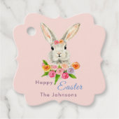 ハッピーイースターかわいいバニーピンク フェイバータグ (正面)