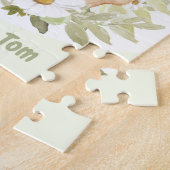 ハッピーイースターかわいいバニーブルーパーソナライズされたエッグ ジグソーパズル (側面)