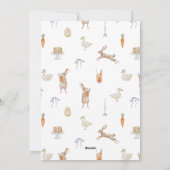 ハッピーイースターかわいいバニー水彩家族の写真 シーズンカード (裏面)