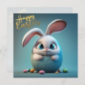 ハッピーイースターかわいいバニー シーズンカード (正面/裏面)