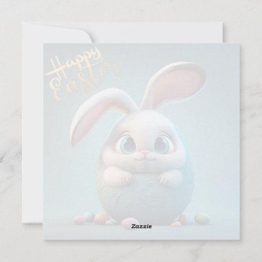 ハッピーイースターかわいいバニー シーズンカード (裏面)
