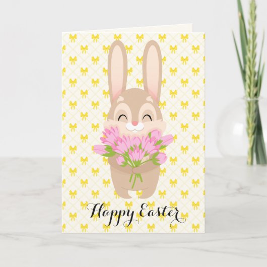 ハッピーイースターかわいいバニー シーズンカード (正面)