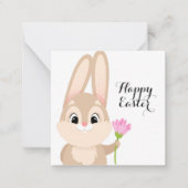 ハッピーイースターかわいいバニー ノートカード (正面)