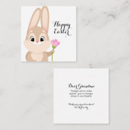 ハッピーイースターかわいいバニー ノートカード