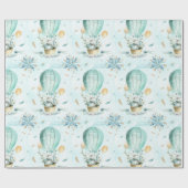 ハッピーイースターかわいいバニー&バルーンのパターン ラッピングペーパー (フラット)