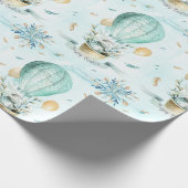 ハッピーイースターかわいいバニー&バルーンのパターン ラッピングペーパー (角)