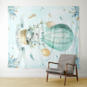 ハッピーイースターかわいいバニー&バルーンデザイン タペストリー (インサイチュ(横))