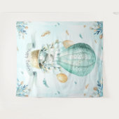 ハッピーイースターかわいいバニー&バルーンデザイン タペストリー (正面(横))