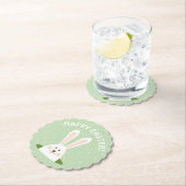 ハッピーイースターかわいいバニー ペーパーコースター (インサイチュ)