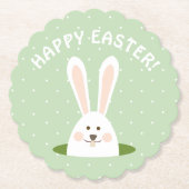 ハッピーイースターかわいいバニー ペーパーコースター (正面)