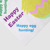 ハッピーイースターかわいいピンクの緑のシックな挨拶 薄葉紙 (詳細)