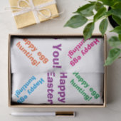 ハッピーイースターかわいいピンクの緑のシックな挨拶 薄葉紙 (ギフト)