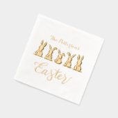ハッピーイースターかわいいブパーソナライズされたニーズ 箔ナプキン (左)
