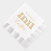 ハッピーイースターかわいいブパーソナライズされたニーズ 箔ナプキン (右)