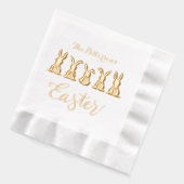ハッピーイースターかわいいブパーソナライズされたニーズ 箔ナプキン (左)