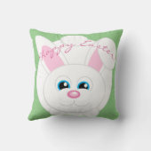 ハッピーイースターかわいいマンガバニーグリーン装飾用クッション クッション (裏面)