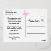 ハッピーイースターかわいいラビットブーケ春の花 箔シーズンポストカード (裏面)