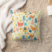 ハッピーイースターかわいいヴィンテージ鶏 クッション (ブランケット)