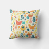 ハッピーイースターかわいいヴィンテージ鶏 クッション (裏面)