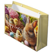 ハッピーイースターかわいい休日紙抱き枕 ラージペーパーバッグ (正面アングル)