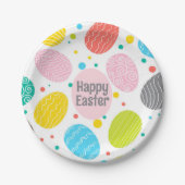 ハッピーイースターかわいい卵 ペーパープレート (正面)