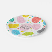 ハッピーイースターかわいい卵 ペーパープレート (アングル)