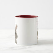 ハッピーイースターかわいい水色フローラバニーラビット マグカップ (中央)