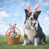 ハッピーイースターかわいい犬の休日の挨拶 カード