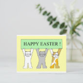 ハッピーイースターかわいい猫たち シーズンポストカード (スタンド正面)