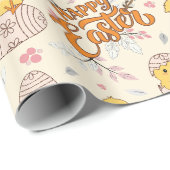 ハッピーイースターかわいい雛ラッピング紙 ラッピングペーパー (ロールコーナー)
