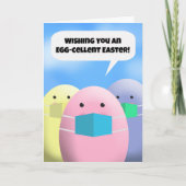 ハッピーイースターがコロナウイルスマスクで卵を語る シーズンカード (正面)