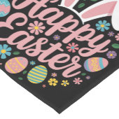 ハッピーイースターことわざエッグバニー ショートテーブルランナー (コーナー)