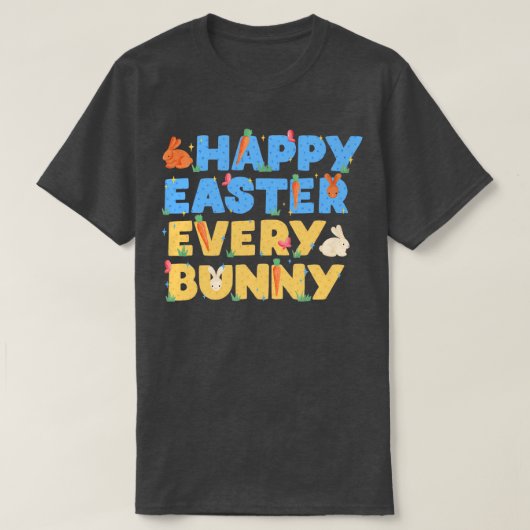 ハッピーイースターすべてのバニー Tシャツ (デザイン正面)