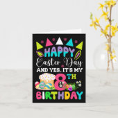 ハッピーイースターそれが私の8誕生日バニーエッグボーイズ カード (黄色い花)