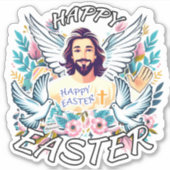 ハッピーイースターとイエス シール (正面)