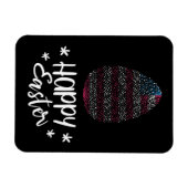 ハッピーイースターとイースターの卵とアメリカ国旗 マグネット (横)