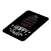 ハッピーイースターとイースターの卵とアメリカ国旗 マグネット (左側)