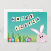 ハッピーイースターとバニー&エッグ シーズンポストカード (正面/裏面)