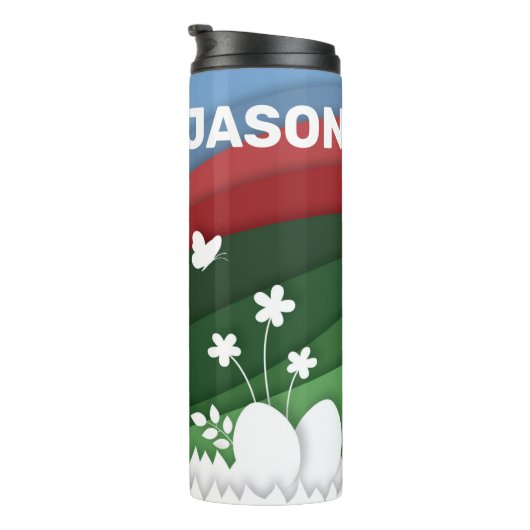 ハッピーイースターと卵の自然 タンブラー (回転右)