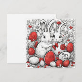 ハッピーイースターと卵 シーズンカード (正面/裏面)